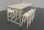 Ensemble 1 Table Haute NUANZA L 180 sur Roulettes et 6 Tabourets Hauts avec Repose-pieds