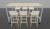 Ensemble 1 Table Haute NUANZA L 180 sur Roulettes et 6 Tabourets Hauts avec Repose-pieds