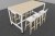 Ensemble 1 Table Haute NUANZA L 180 sur Roulettes et 6 Tabourets Hauts avec Repose-pieds