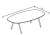 Table de Réunion Ovale LAY Plateau Bois