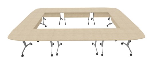 Table Rectangle EUREKA Plateaux Rabattables avec Voiles-de-fond et roulettes