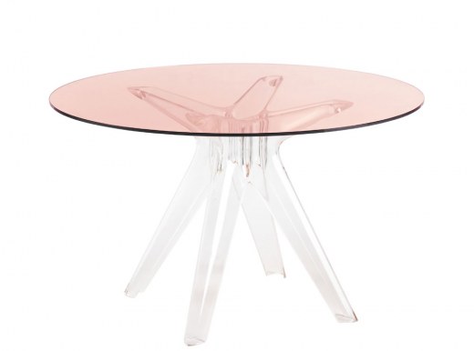 Table Ronde Plateau Verre Rose SIR GIO KARTELL