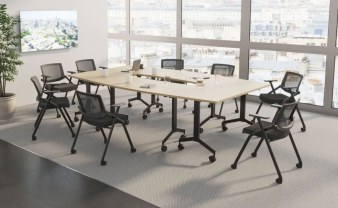 Table Tonneau EUREKA avec 4 Plateaux Rabattables