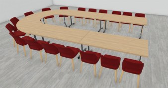 Ensemble de 6 Tables de Réunion Rabattables EBBA en U