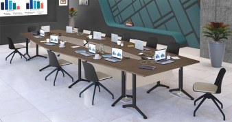 Tables Fixes ALMA Forme Tonneau avec voiles-de-fond et obturateurs