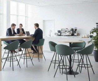 Lot de 4 Tabourets Hauts MIA Base Pyramidale