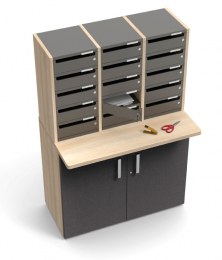 Tri de Courrier TRIMOD avec 15 Cases avec Portes Tweed