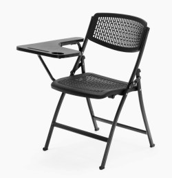 Lot de 4 Chaises UNIK avec Tablette Ecritoire - coloris noir