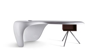Bureau de Direction UNO Blanc brillant design Karim RASHID