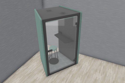 Cabine Acoustique Triangulaire Fermée INTUIT BOOTH 2 Vitres avec Tabouret Inclinable