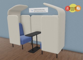 Cabine Acoustique 2 Personnes AUGUST WORKBAY avec Toit et Table